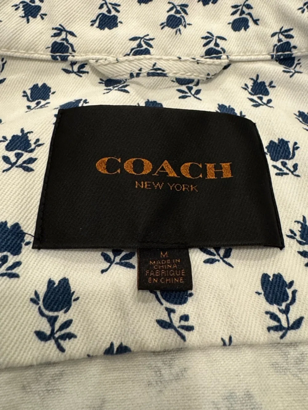 Coach Denim Badlands White Floral Cropped Jacket - Picture 6 of 8